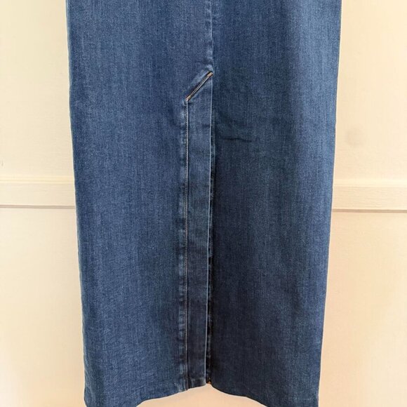 NWT Reformation Jeans Eugenia Denim Strapless Midi Dress Simcoe Blue Women's 2 - Picture 5 of 7